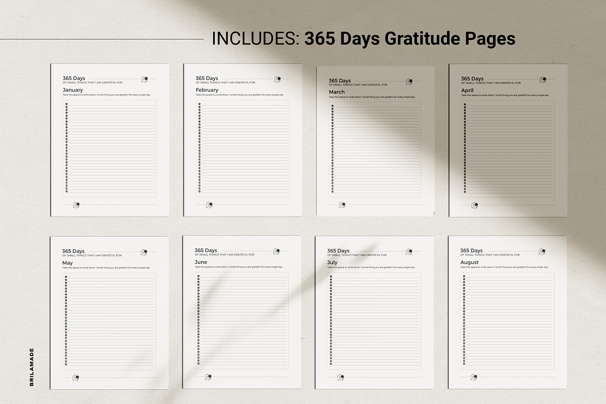 Gratitude Journal Canva Template, a Presentation Template by BrilaMade (Photo 2 of 4)