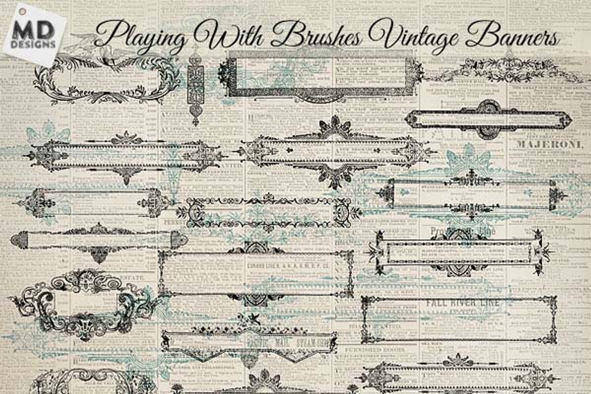 Vintage Banners, an Illustration by Vintage Style Designs (Photo 1 of 3)