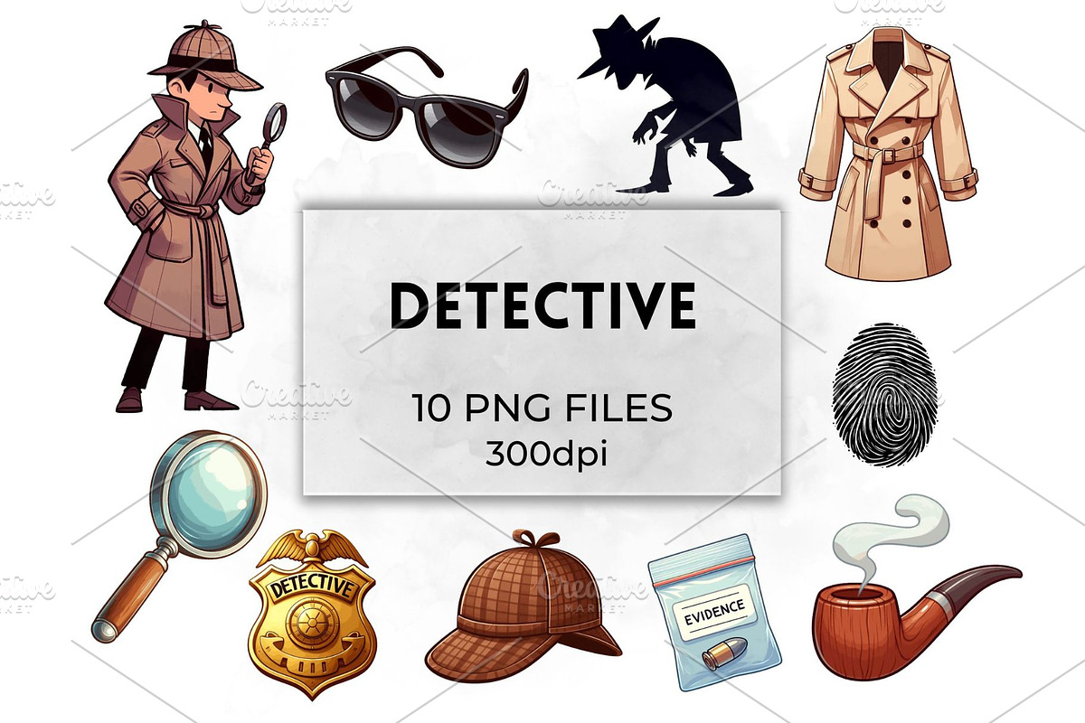 Detective Clipart Investigator Art, a Work Illustration by QM_ART (Photo 1 of 7)