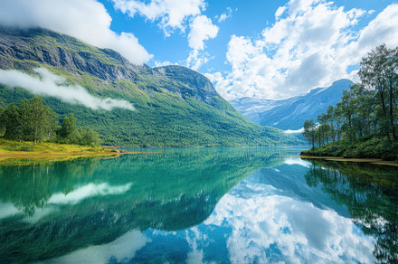 Majestic Lovatnet Lake in Norway sur, a Photo by Iftikhar Alam