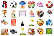 Watercolor Football, Sublimation, a Seasonal Illustration by designcity5 (Thumbnail 2 of 5)