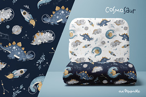 CosmoSaur- Dino Space pattern prints