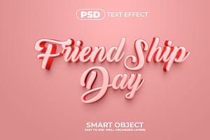 Friendship Day 3d Editable Text