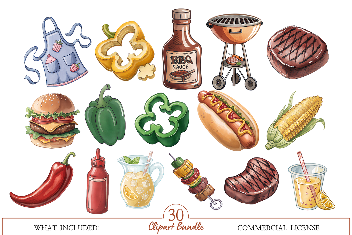 Backyard BBQ Clipart PNG, a Food Illustration by MockupWizard (Photo 2 of 5)