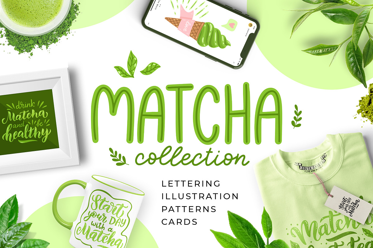 Matcha Green Tea Collection, an Object Graphic by Yamurchik (Photo 1 of 9)