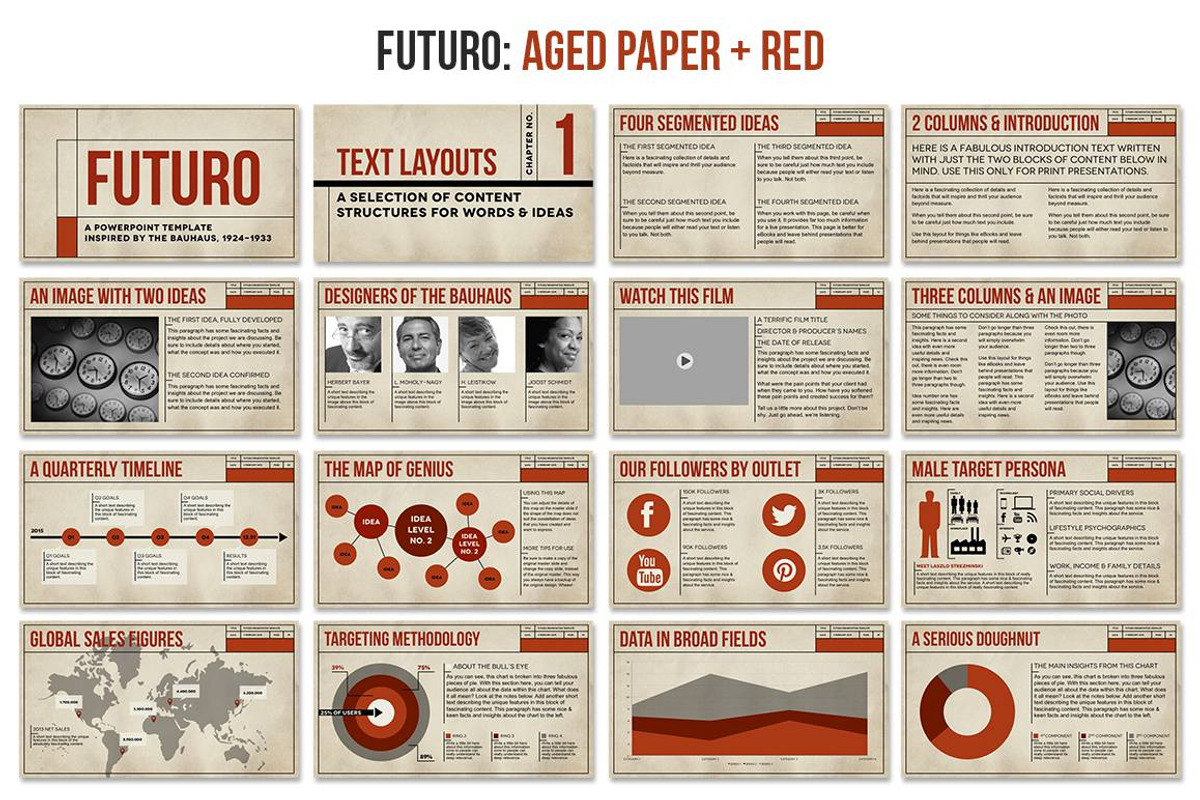 Futuro Bauhaus Powerpoint Templates, a Presentation Template by Blixa 6 Studios (Photo 2 of 13)