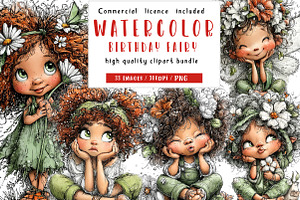 Birthday fairy clipart, an Illustration by CreationArt