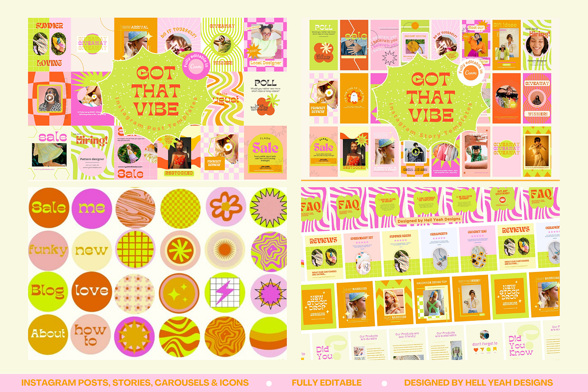 Funky Social Media & Brand Kit, a Branding & Logo Template by Hell Yeah Designs (Photo 11 of 15)