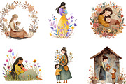 Rustic Mother’s Day Clipart Bundle, an Illustration by Designking (Thumbnail 4 of 5)