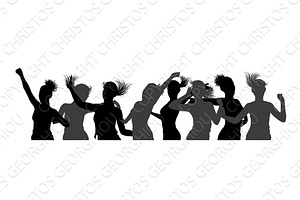 Dancing Women Silhouettes Crowd, a Person Illustration by Christos Georghiou