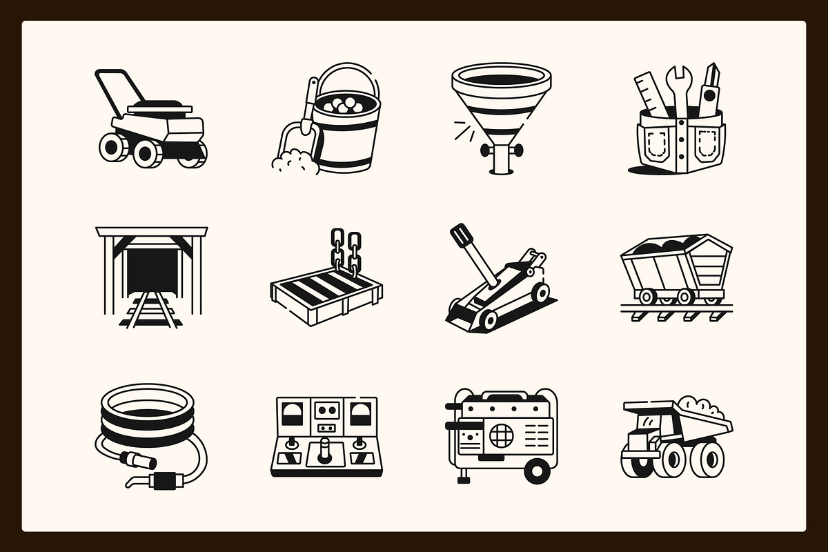Coal Mine Industry Drawing, an Outline Icon by Vectors Market (Photo 6 of 9)