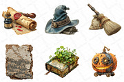 Antique Halloween Clipart, an Illustration by DreamPrint404 (Thumbnail 2 of 5)