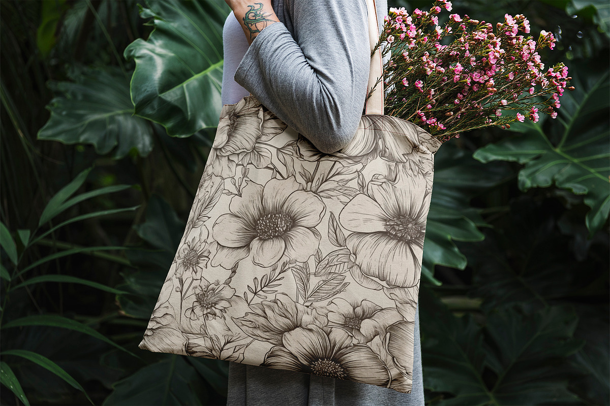 Peony - Sketch Flower Patterns, a Pattern Graphic by Pixel Perfect Patterns (Photo 5 of 8)