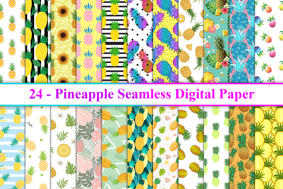 Pineapple Seamless Digital Paper, a Pattern Graphic by Digital Studio