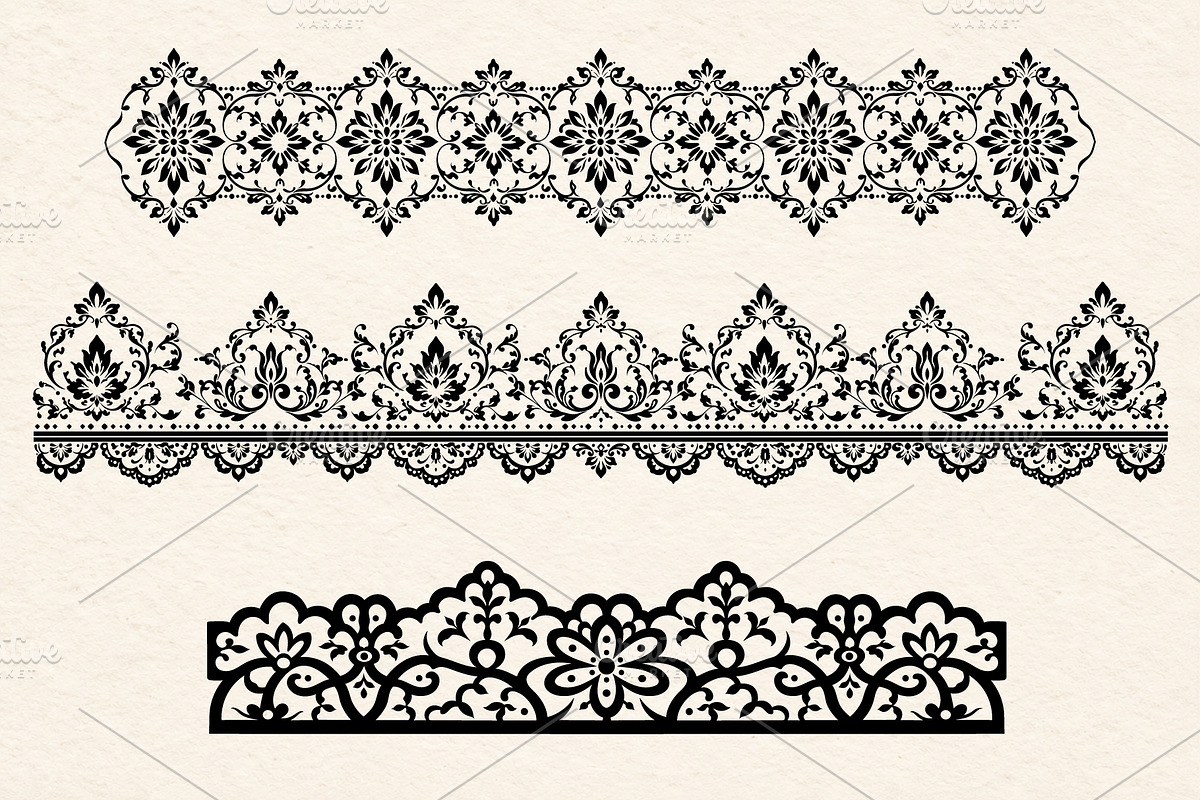 Floral Lace Frames & Ornament Bundle, an Object Graphic by Christine Krahl (Photo 8 of 24)