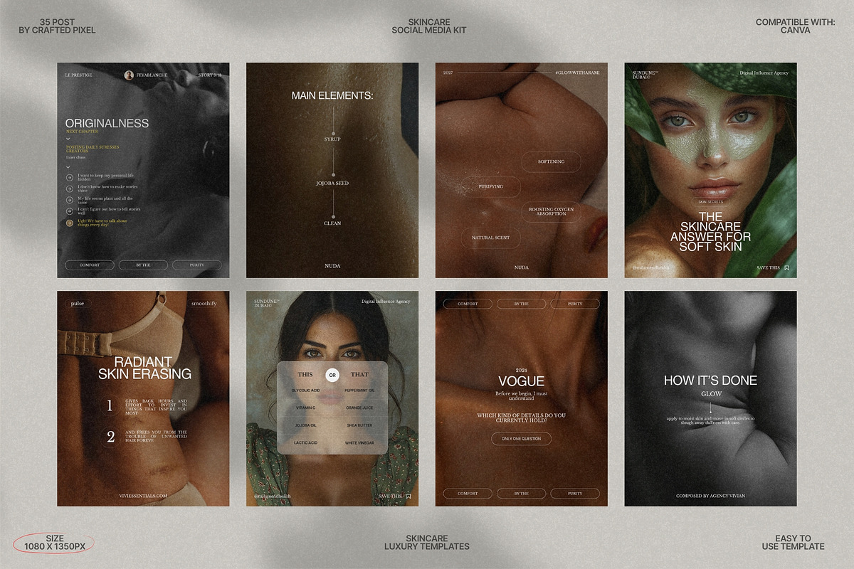 Clean Beauty Canva Post Layouts preview 4