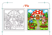 Mushroom Village Coloring Book, a Decorative Illustration by Coco Bloom (Thumbnail 8 of 8)