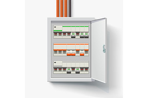 electric panel full of switches, an Illustration by IfH