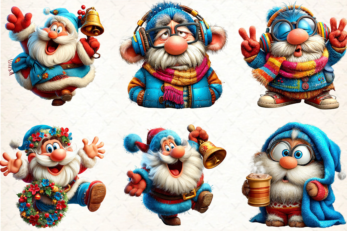 Christmas Funny Santa Clipart, an Illustration by DreamCafeArt (Photo 3 of 8)