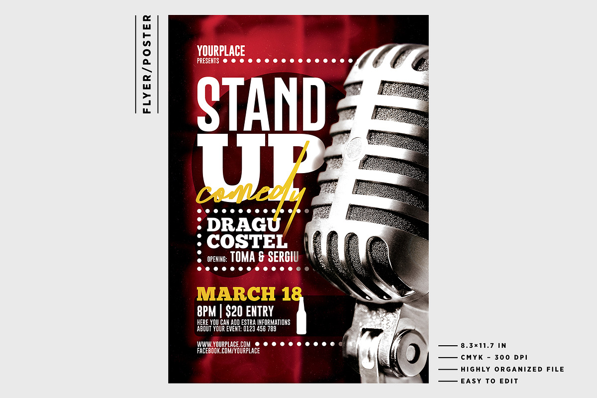 Stand Up Comedy Flyer, a Flyer Template by Mariux (Photo 2 of 2)