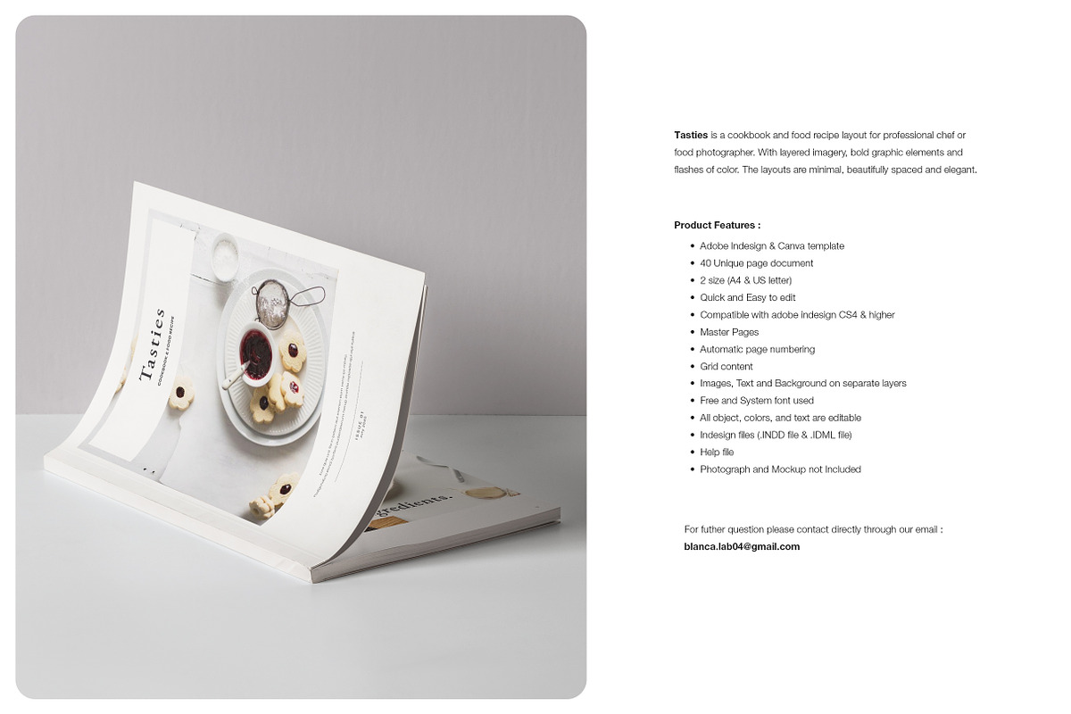 TASTIES Cookbook & Food Recipe, a Magazine Template by BlancaLab Studio (Photo 2 of 8)