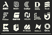 Letter Logo Template Vol 3, a Solid Icon by Tekuni (Thumbnail 9 of 12)