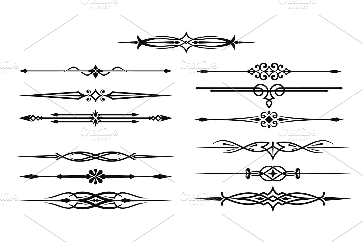 Vintage elegant divider borderы, a Decorative Illustration by Vector Tradition