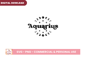 Aquarius Zodiac Signs SVG Cut Files