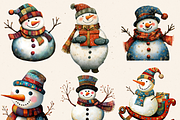 CUTE COLORFUL NURSERY SNOWMEN PACK, a Seasonal Illustration by Daring Digies (Thumbnail 2 of 8)