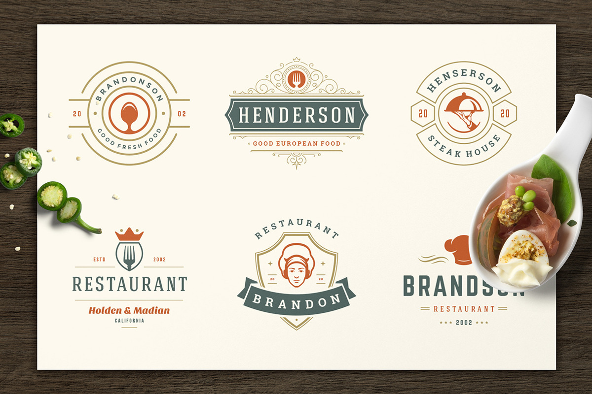 Restaurant Logos & Badges Bundle, a Branding & Logo Template by Vasya Kobelev (Photo 2 of 54)