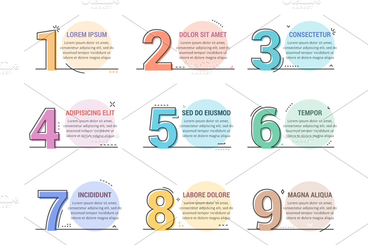 Line Numbers - Steps/Options Design, a Graphic by PixMarket