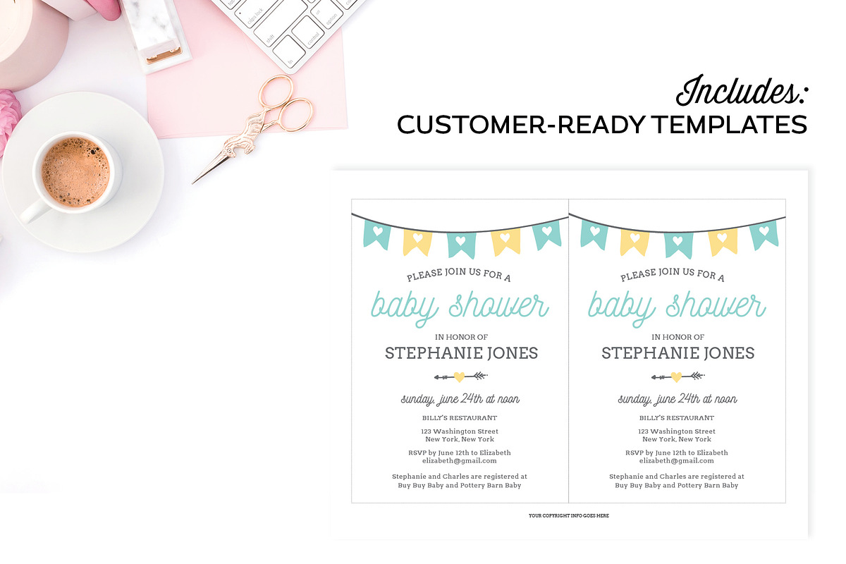 Invitation Template for Illustrator, an Invitation Template by Michelle Hickey Design (Photo 4 of 5)
