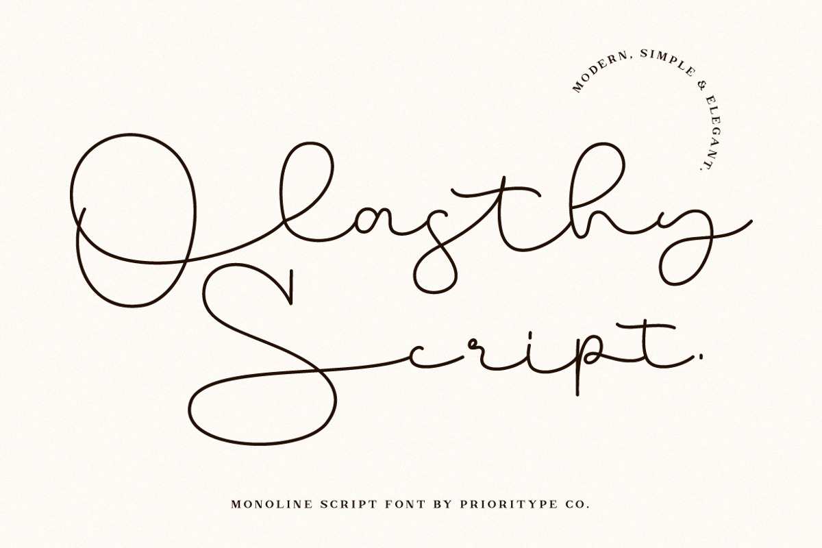 Olasthy Script, a Script Font by Prioritype Co (Photo 1 of 10)