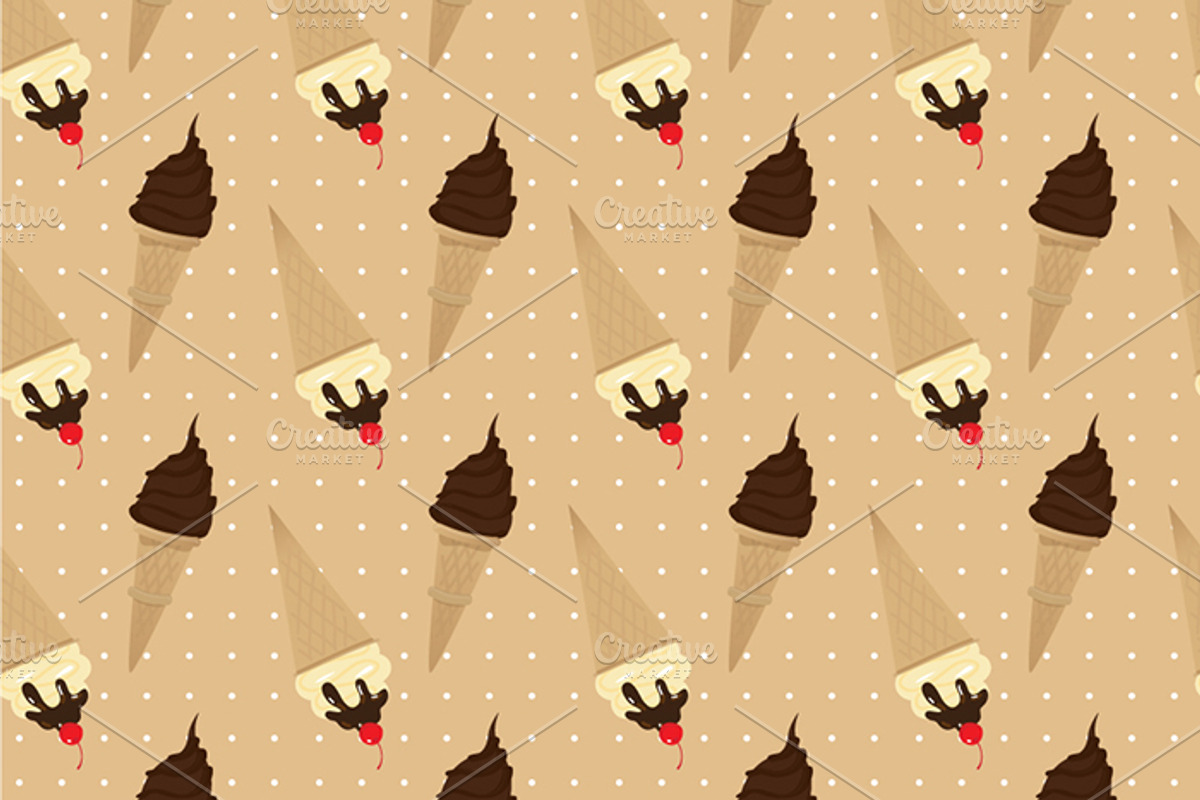 Ice Cream pattern vector set preview 4