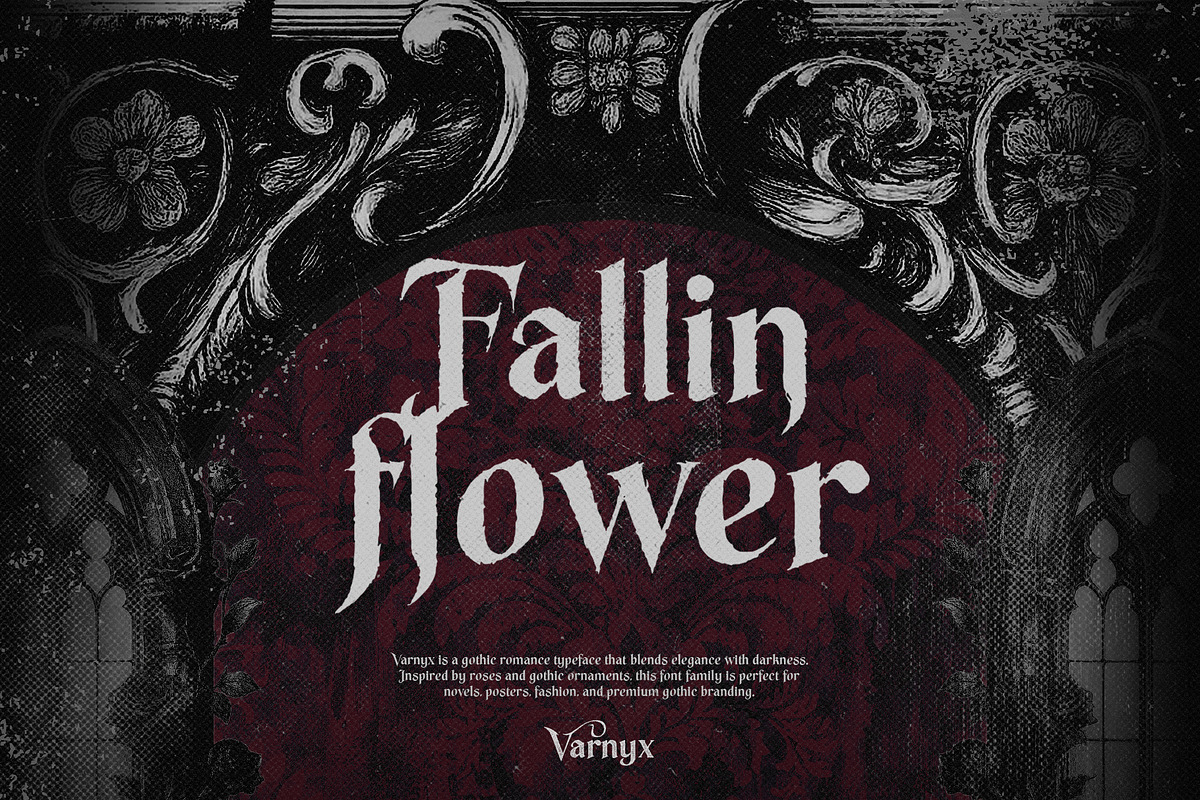 Varnyx - Romance Horror Font Family, a Blackletter Font by Inviline.co (Photo 2 of 15)