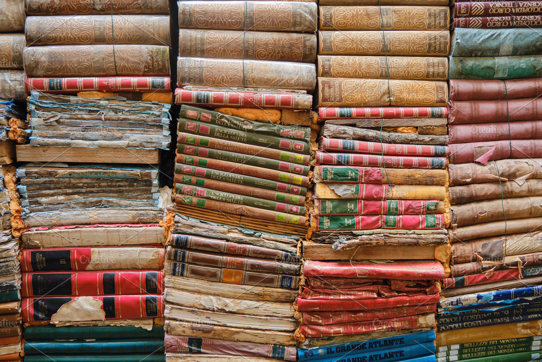 Old weathered books background, an Arts & Entertainment Photo by BOOCYS
