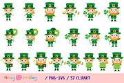 Happy Saint Patrick's Day Clipart, a Person Illustration by Noey smiley (Thumbnail 2 of 10)