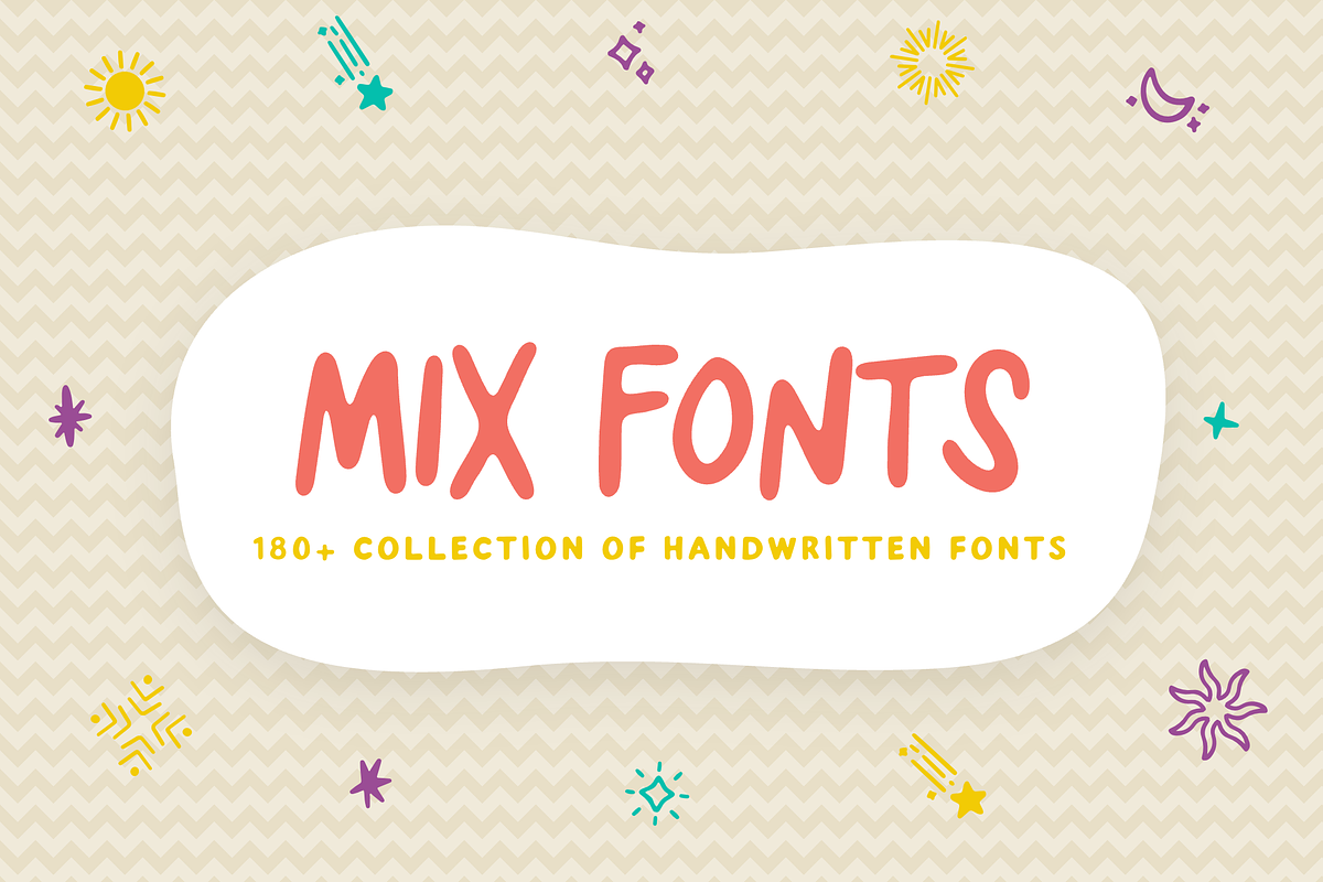Mix Fonts 180+ Handwritten Set, a Handwritten Font by Mix Fonts (Photo 1 of 3)