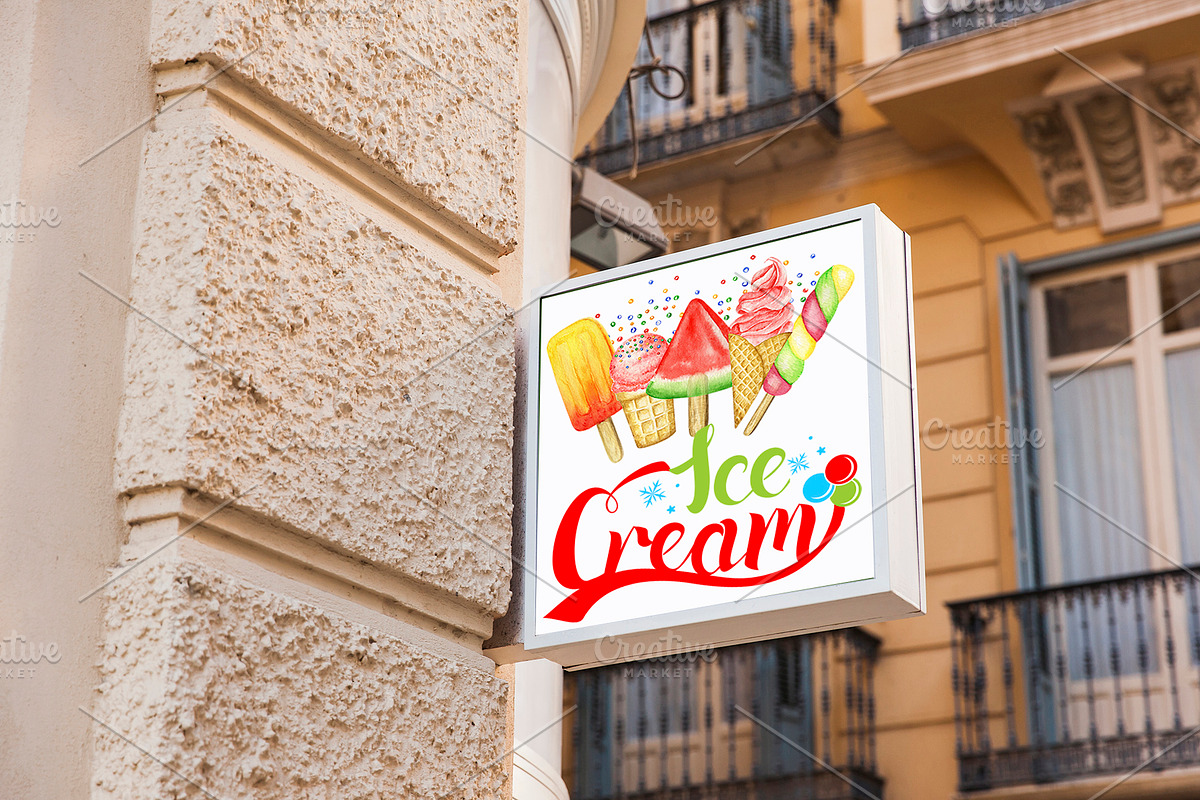 Ice Cream watercolor clipart, an Object Graphic by svetlanaARTdreams (Photo 9 of 11)