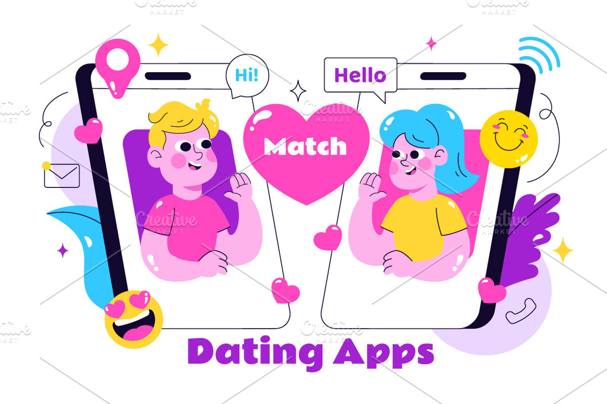 10 Online Dating App Illustration, a Person Illustration by denayunebgt (Photo 4 of 4)
