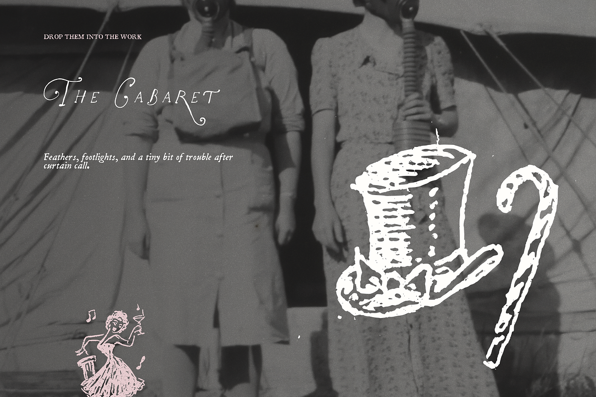 Cabaret Clipart, Burlesque Ink Set, a Person Illustration by The October Creative (Photo 9 of 12)