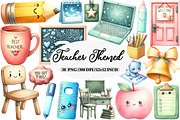 Whimsical Teacher Themed Clipart, an Illustration by Daily.Designs (Thumbnail 1 of 5)