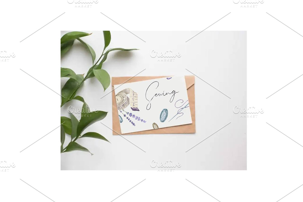 Sewing Kit Watercolor Clipart., an Illustration by NKTKNS (Photo 7 of 7)