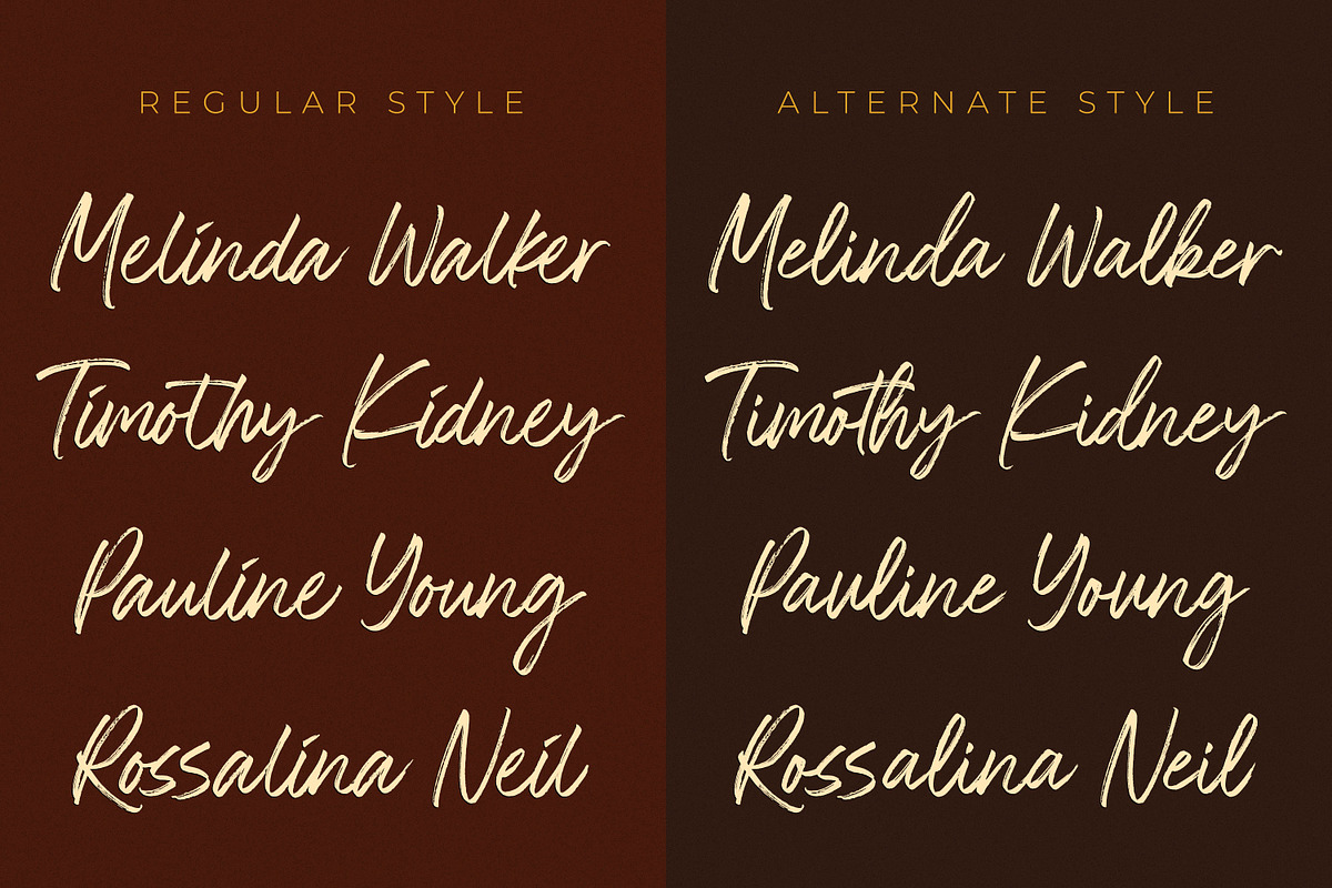 The Rolleta - Handbrush Signature, a Script Font by Almarkhatype (Photo 8 of 11)