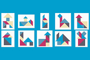 25 Tangram Houses, an Object Graphic by Kseniya-Omega (Thumbnail 2 of 4)