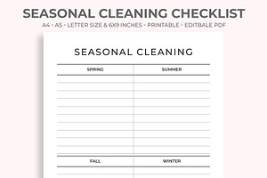 Seasonal Cleaning Checklist, a Stationery Template by M9 Design