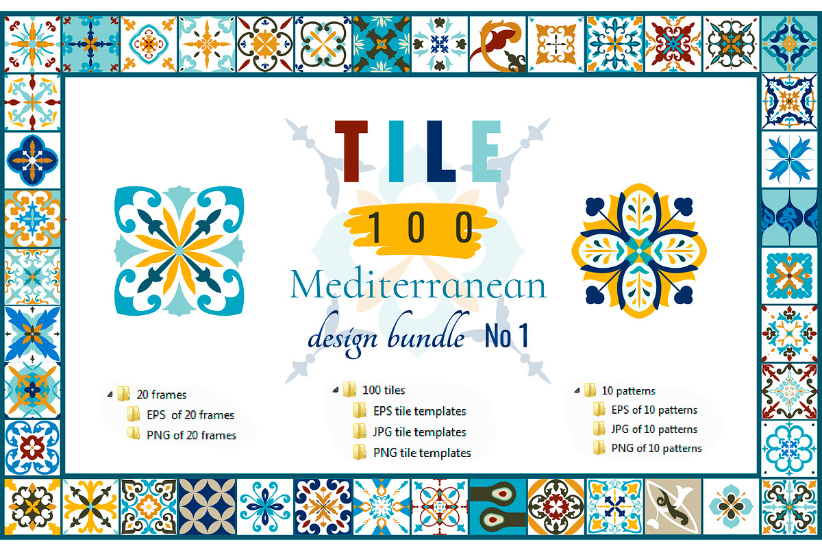 Mediterranean TILE Bundle 100+, a Pattern Graphic by DeMih (Photo 1 of 7)