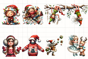 Cute Holiday Girls–Funny Christmas, an Illustration by CrexoraLab (Thumbnail 2 of 5)
