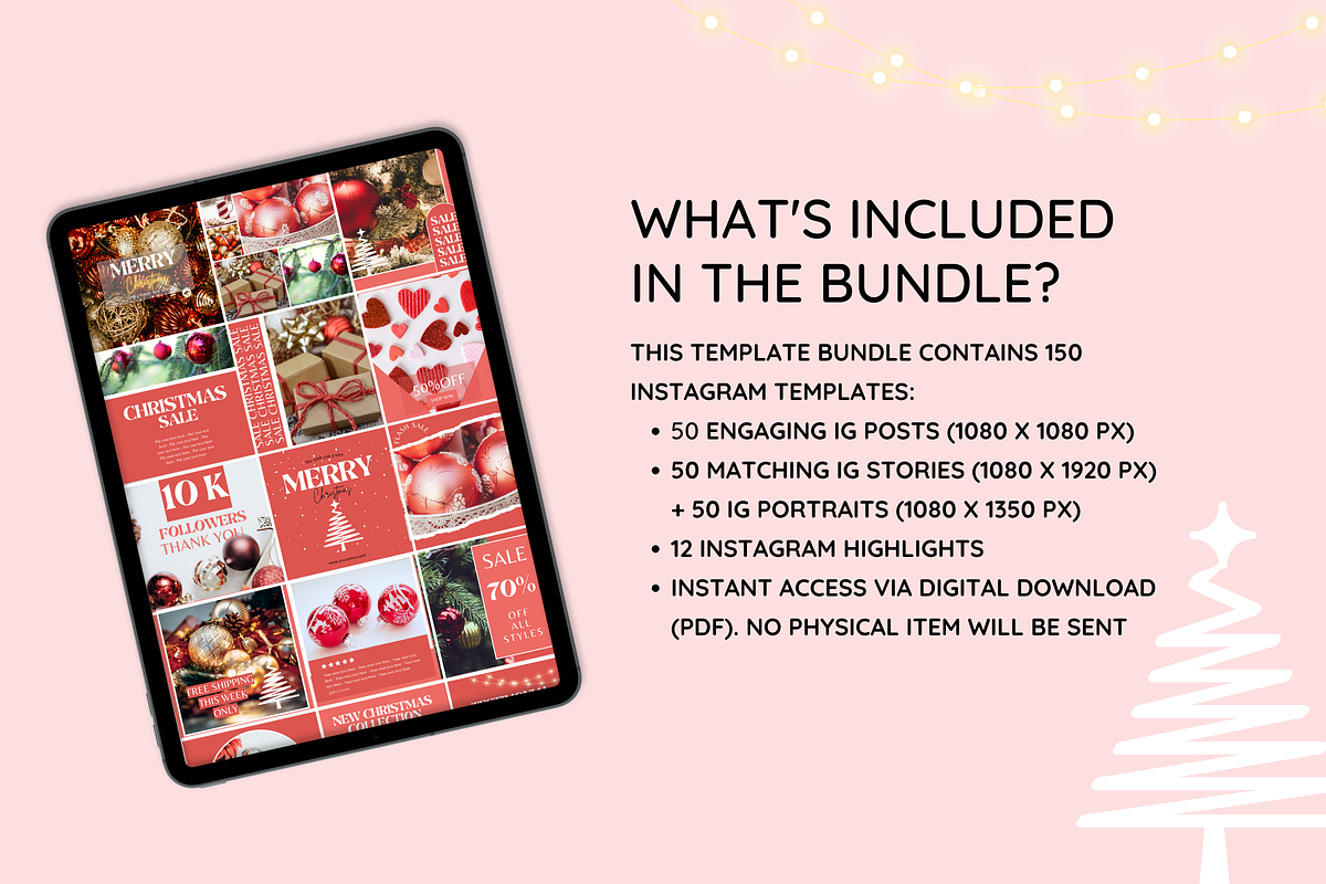 Red Christmas Instagram Templates preview 3
