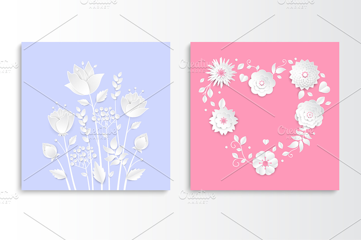 Paper Cut White Flowers Card Kit, a Templates & Theme by Boyko Pictures (Photo 9 of 16)